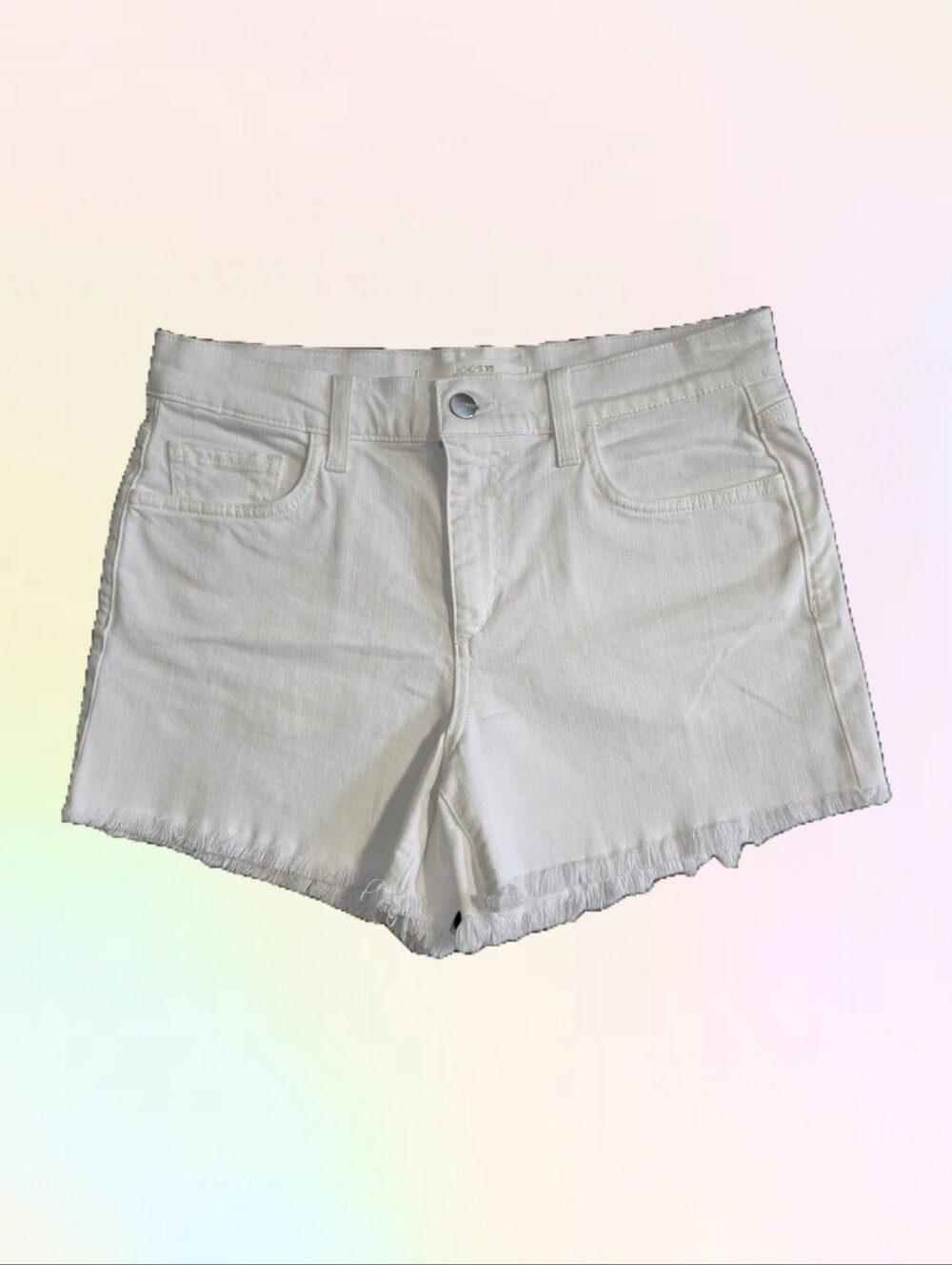 Joe's Jeans The Ozzie 4" Mid Rise Cut Off Frayed Hem Denim Shorts White 28